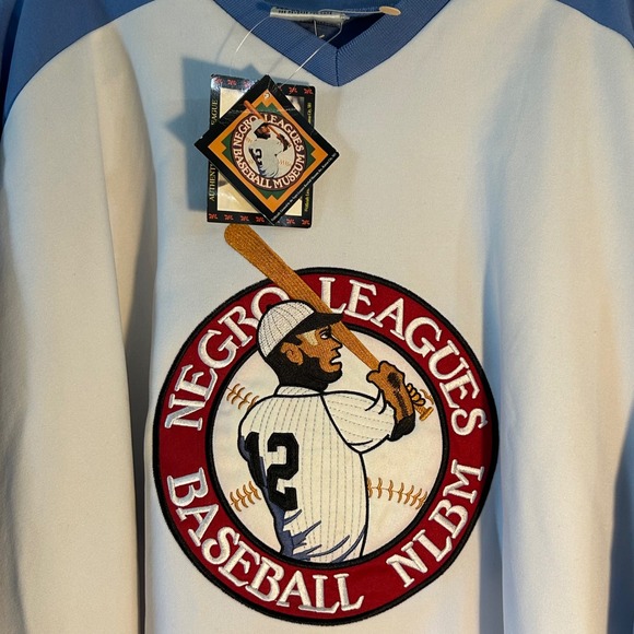Negro Leagues Baseball Museum Headgear Jersey XXXXL White Blue Patches NWT - Picture 2 of 14